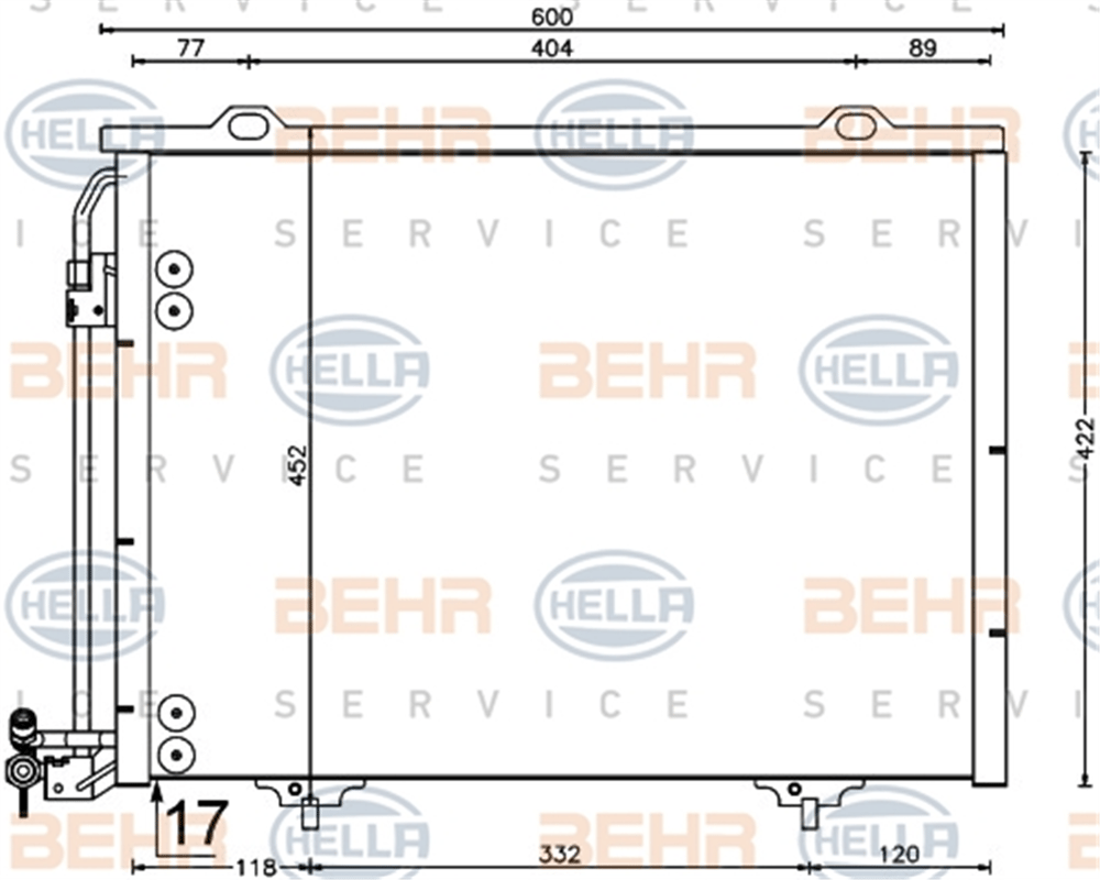 BEHR 001S - Klima Radyatörü - Mercedes W202-208-210-170