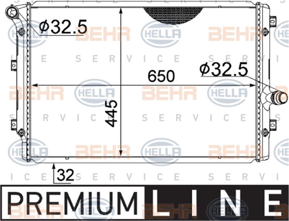 BEHR 001S - Su Radyatörü - Vw Golf5-golf6-caddy-jetta-passat-a3-leon-octavia