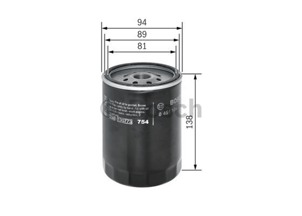 BOSCH 0451104064 - Yag Filtresi - Opel Diplomat