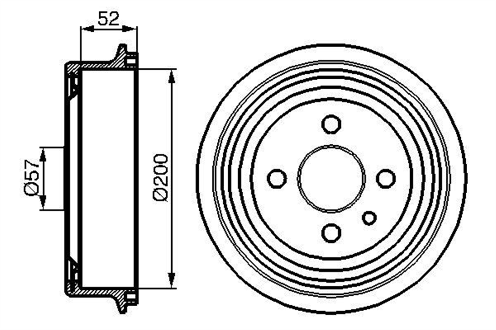 BOSCH 0986477018 - Kampana Arka - Opel Astra F Vectra A-b Corsa B Omega B