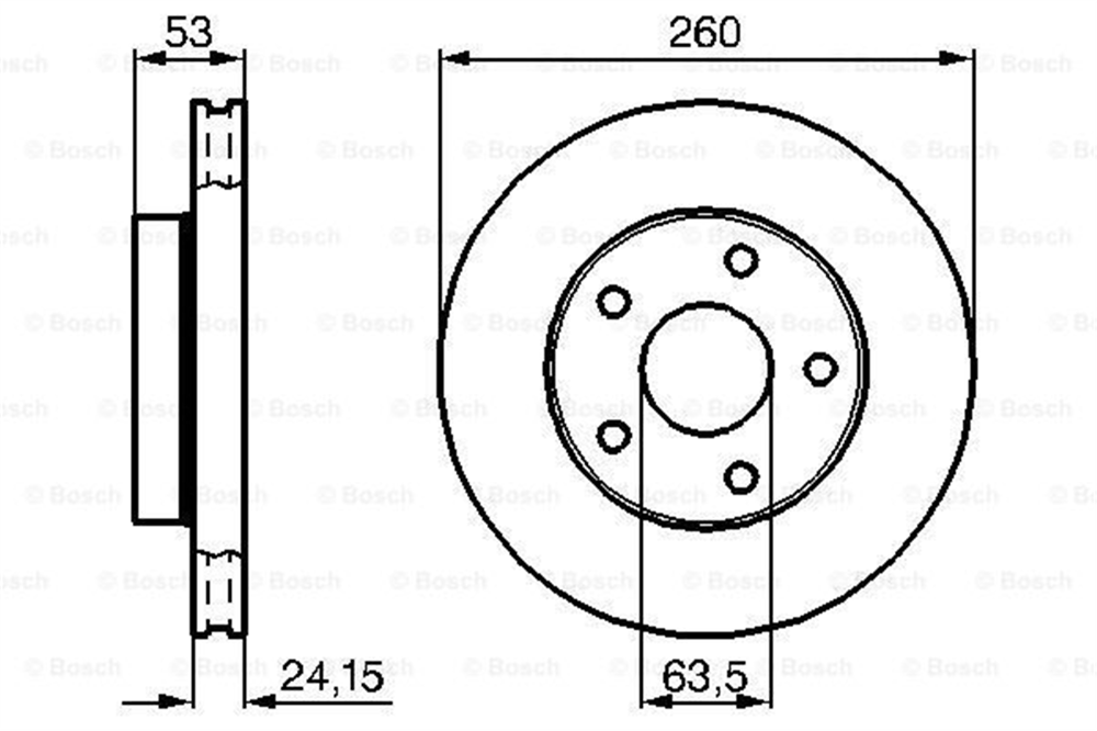 BOSCH 0986478195 - Fren Diski Ön - Ford Granada/scorpio