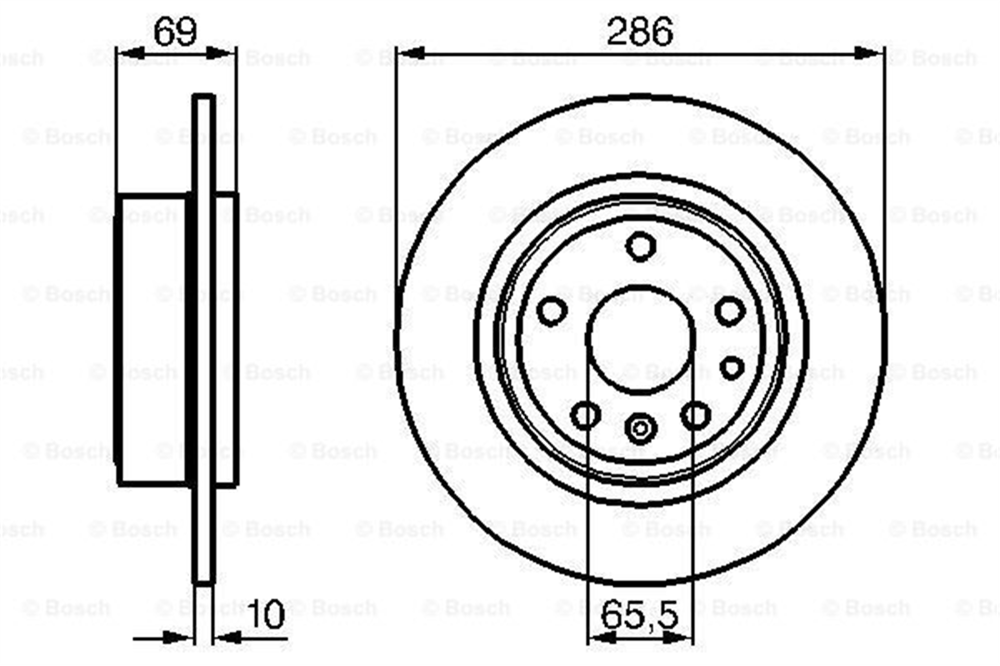 BOSCH 0986478478 - Fren Diski Arka - Opel Saab 9-3