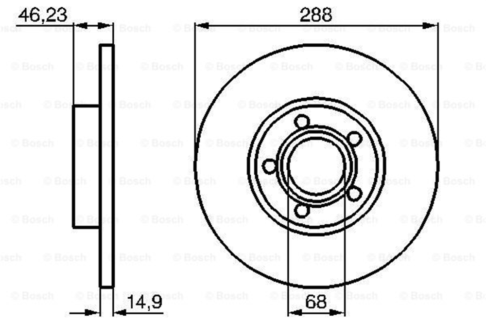 BOSCH 0986478545 - Fren Diski Ön - Vw A100