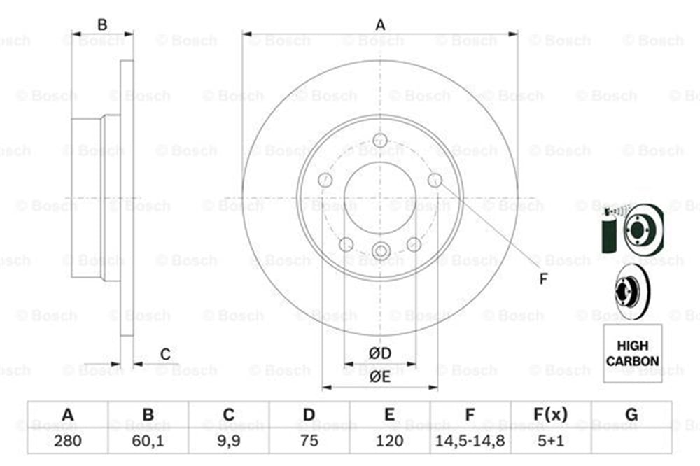 BOSCH 0986478561 - Fren Diski Arka - Bmw E36/46
