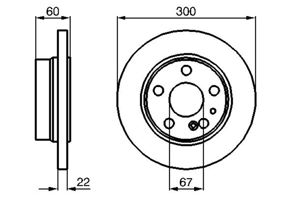BOSCH 0986478566 - Fren Diski Arka - Mercedes W140