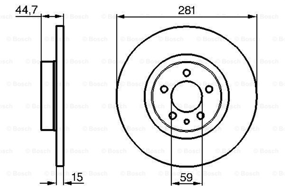 BOSCH 0986478668 - Fren Diski Ön - Fiat Alfa Romeo 147-156