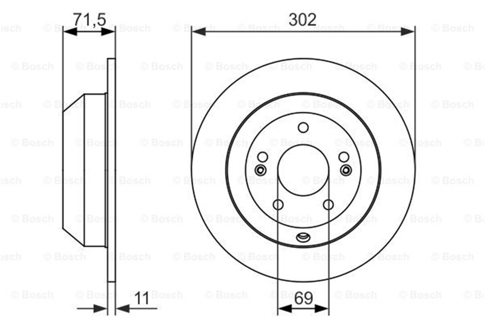 BOSCH 0986479081 - Fren Diski Arka - Kore Santafe/grand Santafe/sorento
