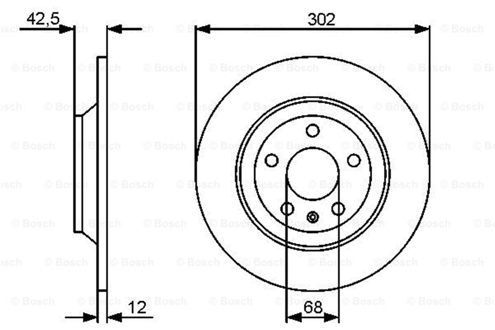 BOSCH 0986479458 - Fren Diski Arka - Vw A6