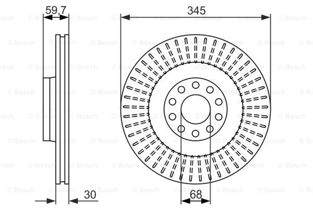 BOSCH 0986479589 - Fren Diski Ön - Vw A8
