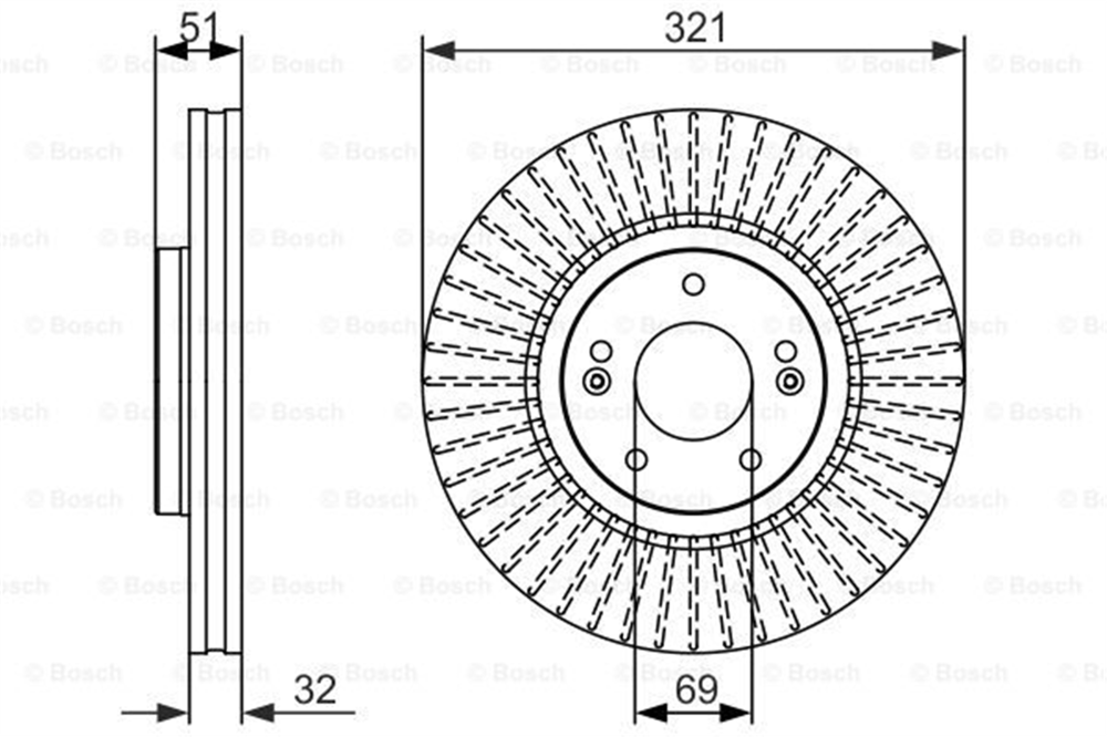 BOSCH 0986479692 - Fren Diski Ön - Kore Ix55