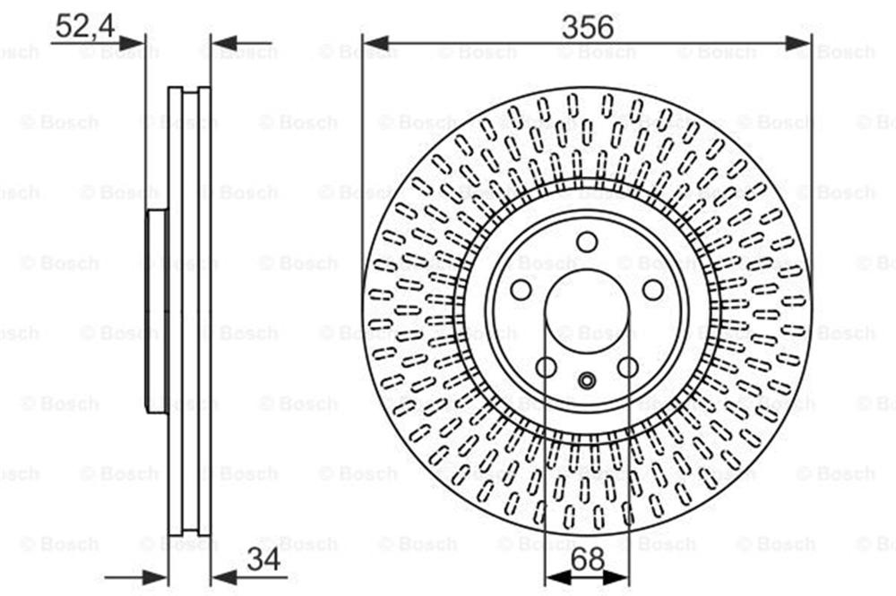 BOSCH 0986479748 - Fren Diski Ön - Vw A6-a7-a8
