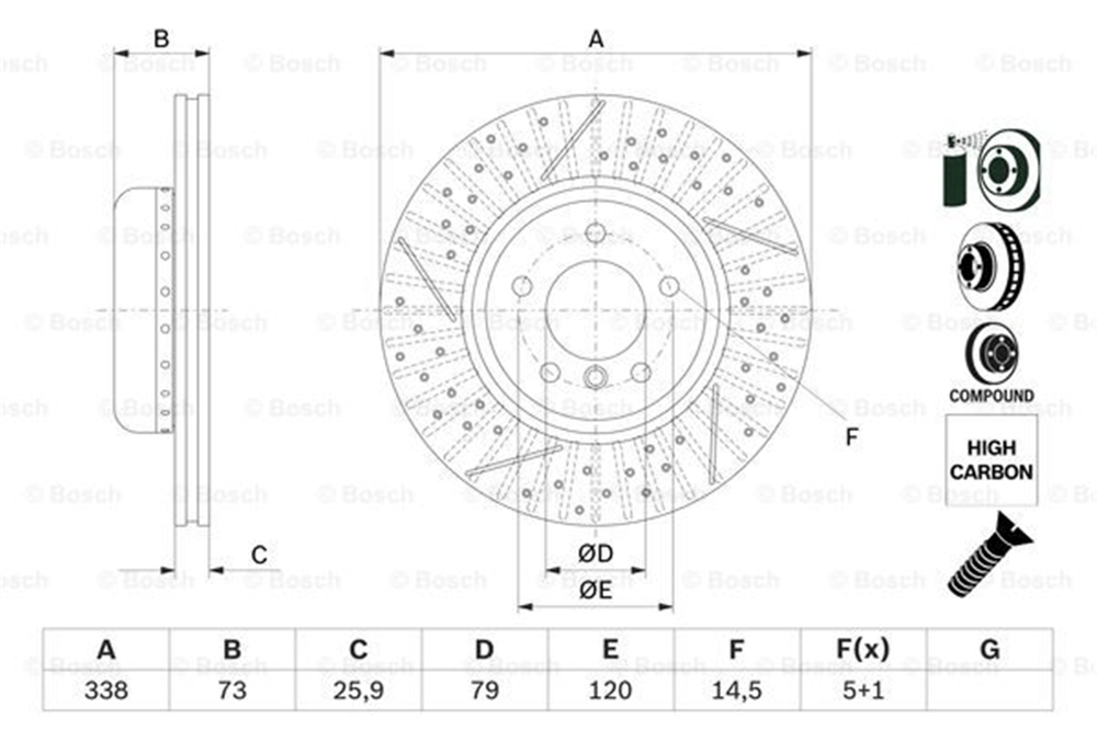 BOSCH 0986479E09 - Fren Diski - Bmw 