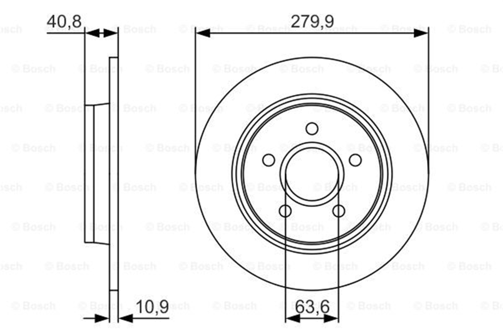 BOSCH 0986479S49 - Fren Diski Arka - Ford Focus/c-max/s40/v40
