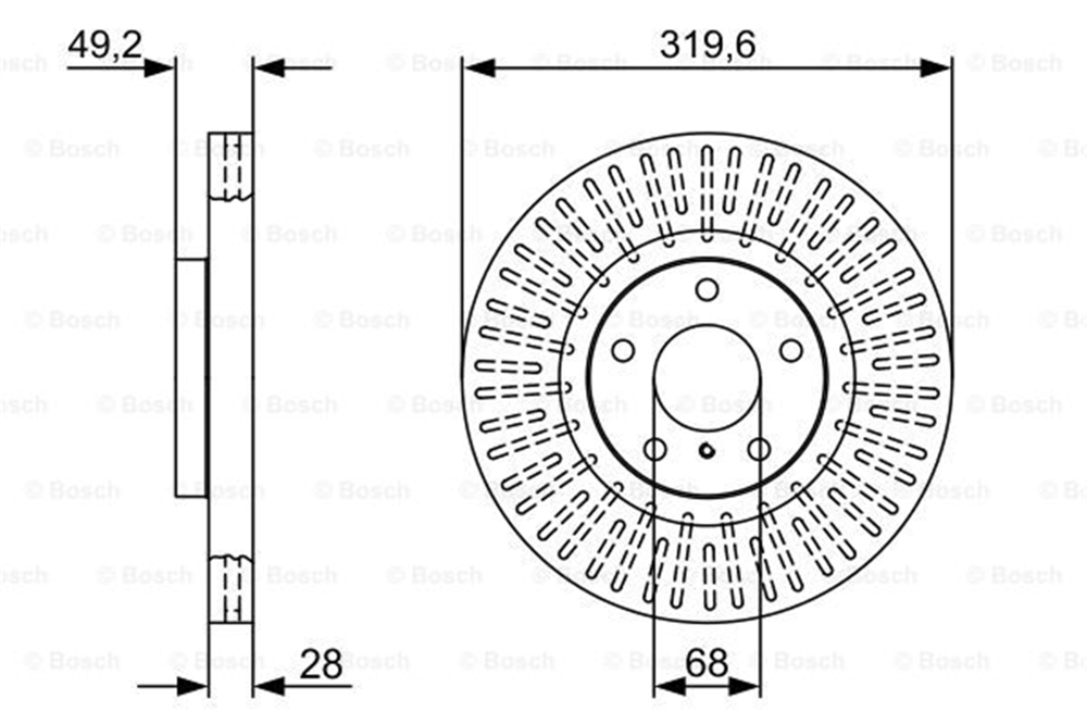 BOSCH 0986479V60 - Fren Diski Ön - Japon Fx (s50) Fx35/fx45