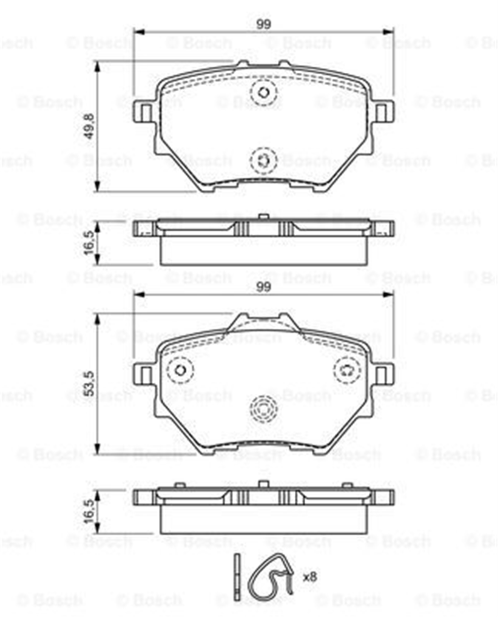 BOSCH 0986494716 - Fren Balatasi Arka - Opel Grandland X Combo E 5008 Rifter 308 Ii 3008 508 Ii Berlingo C4 Picasso C5 Iii C5 Aircross