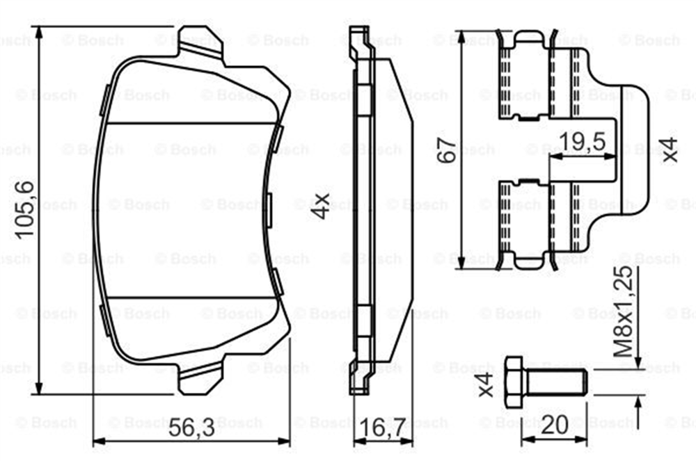BOSCH 0986494731 - Fren Balatasi Arka - Vw Tiguan-passat-caddy-a6-q3