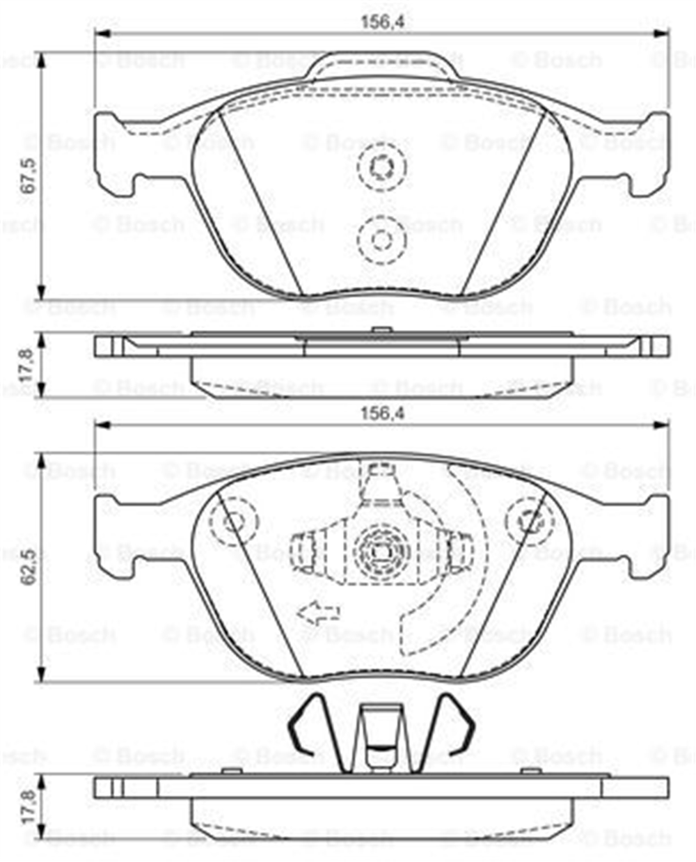 BOSCH 0986495066 - Fren Balatasi Ön - Ford Connect