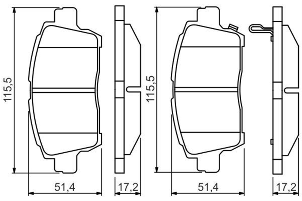 BOSCH 0986495242 - Fren Balatasi Ön - Japon Yaris (p1) (+abs) : Verso (e12) 1.6 02-03 : Prius (w2) 03-09