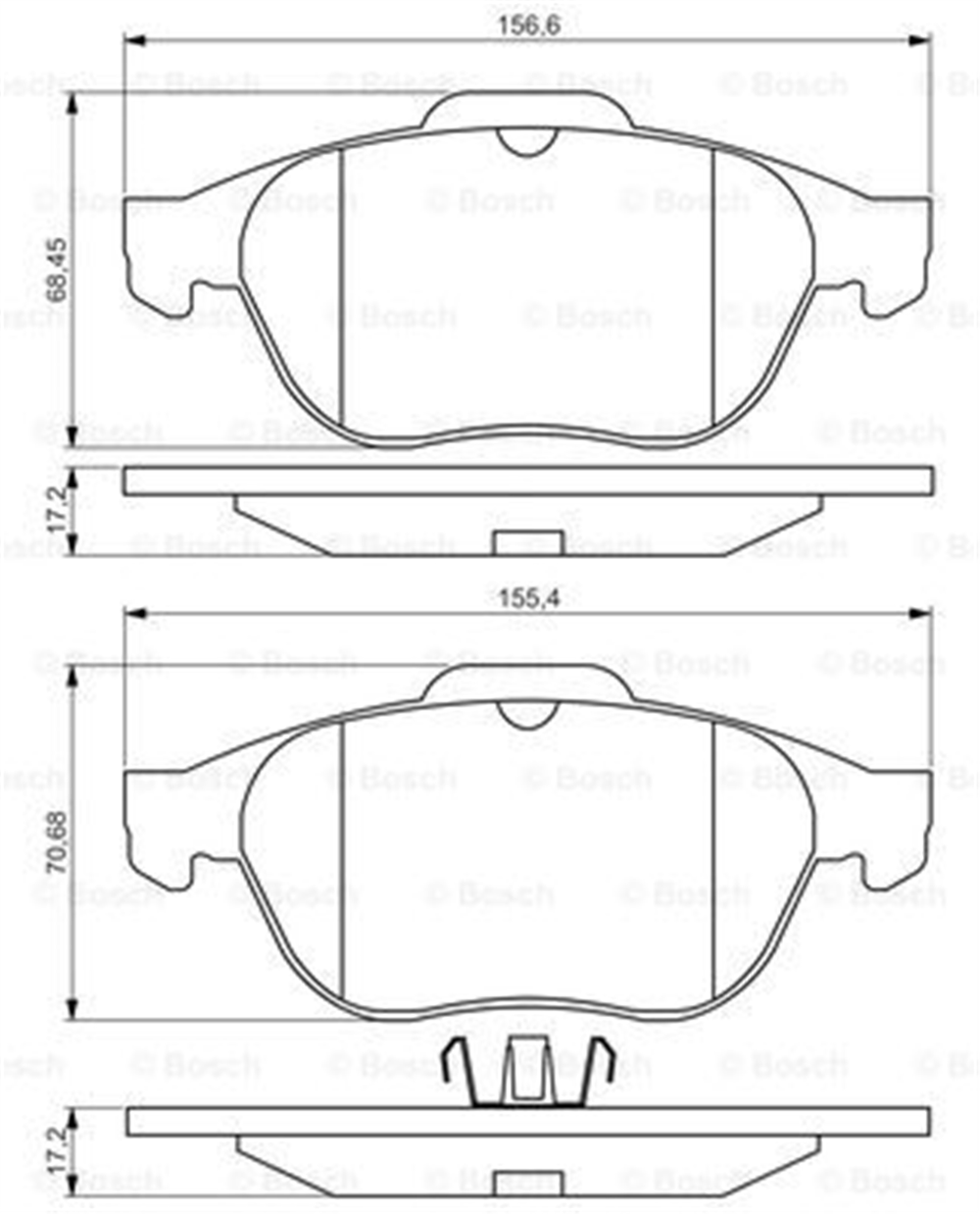 BOSCH 0986495264 - Fren Balatasi Ön - Renault Laguna Ii / Espace Iv