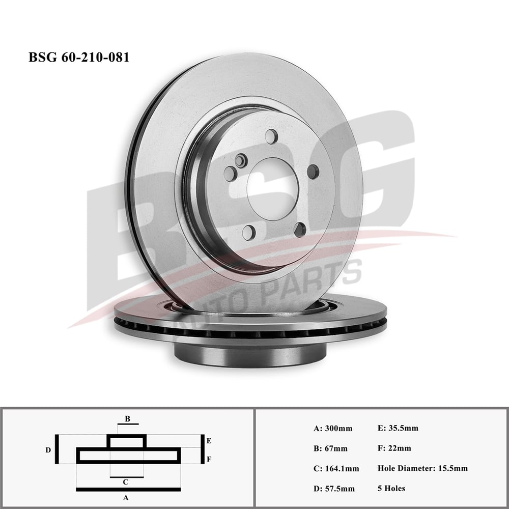 BSG 60-210-081 - Fren Diski Arka - Mercedes 204-207