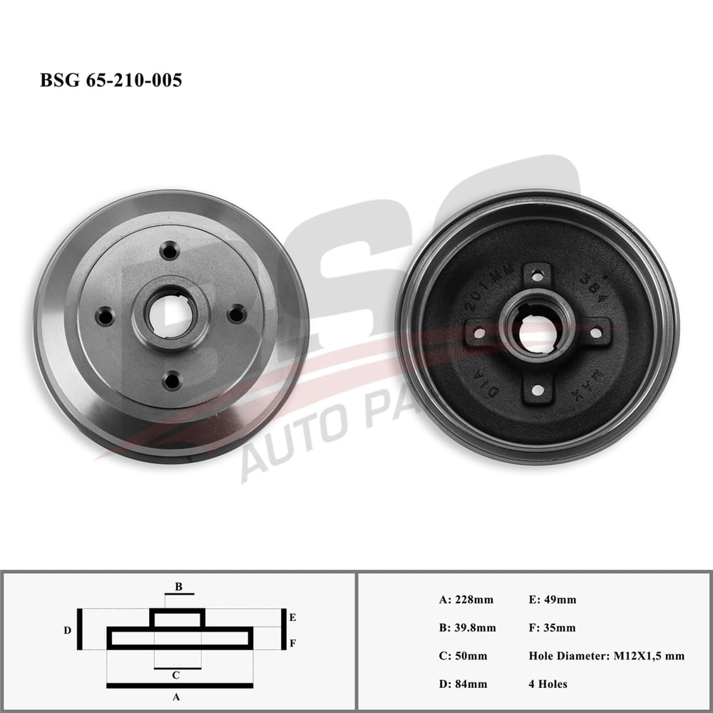 BSG 65-210-005 - Kampana Arka - Opel Corsa B