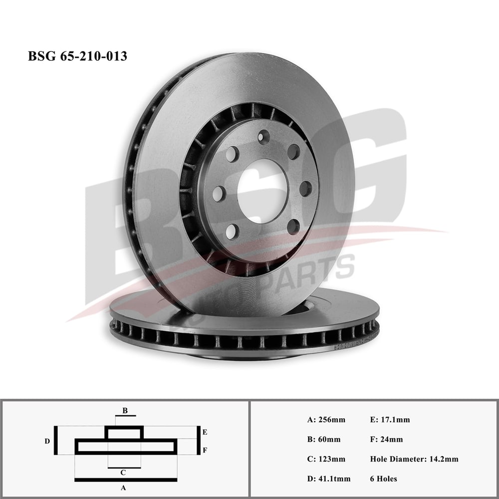 BSG 65-210-013 - Fren Diski Ön - Opel Astra F Vectra A Vectra B