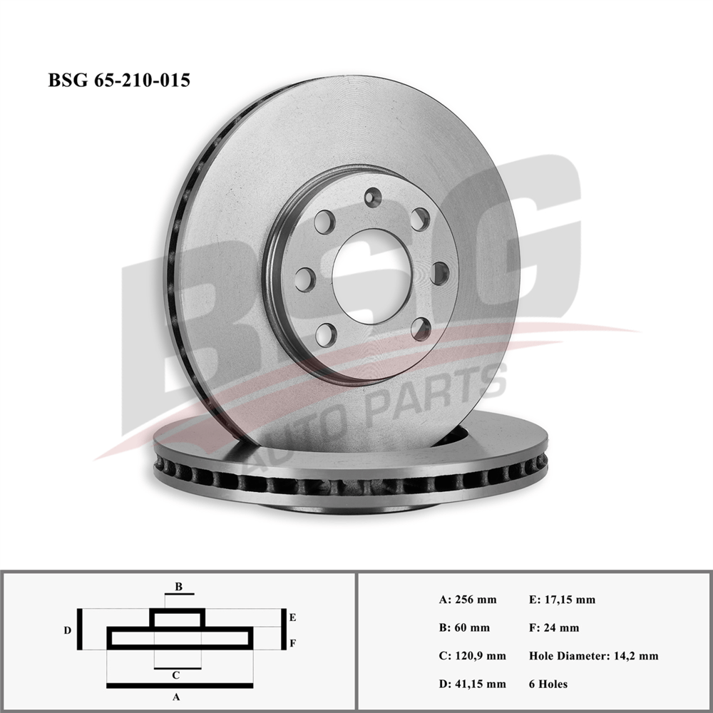 BSG 65-210-015 - Fren Diski Ön - Opel Astra G