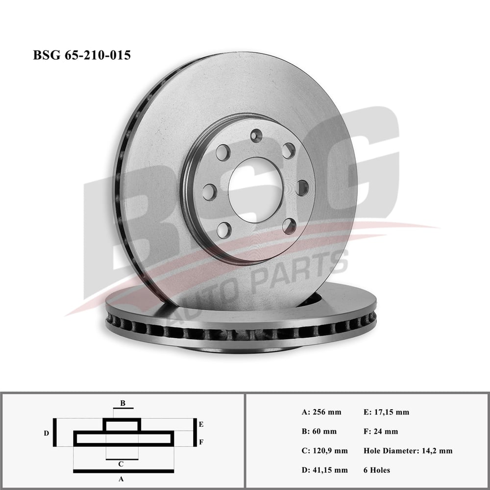 BSG 65-210-015 - Fren Diski Ön - Opel Astra G