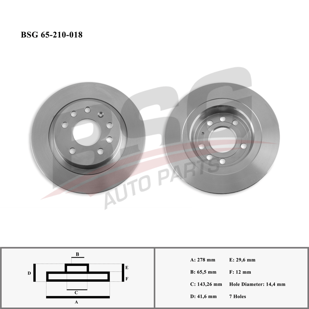 BSG 65-210-018 - Fren Diski Arka - Opel Vectra C
