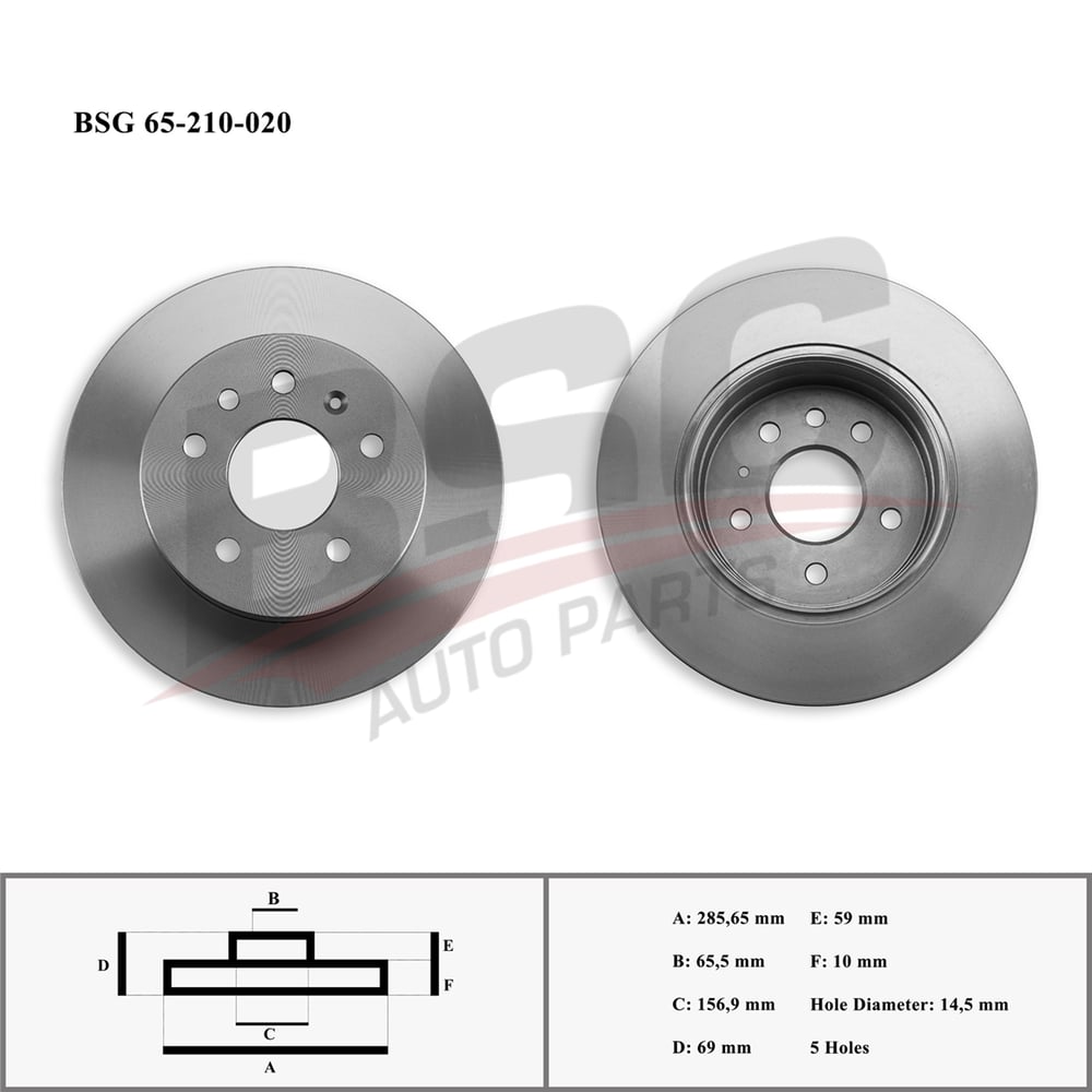 BSG 65-210-020 - Fren Diski Arka - Opel Vectra B