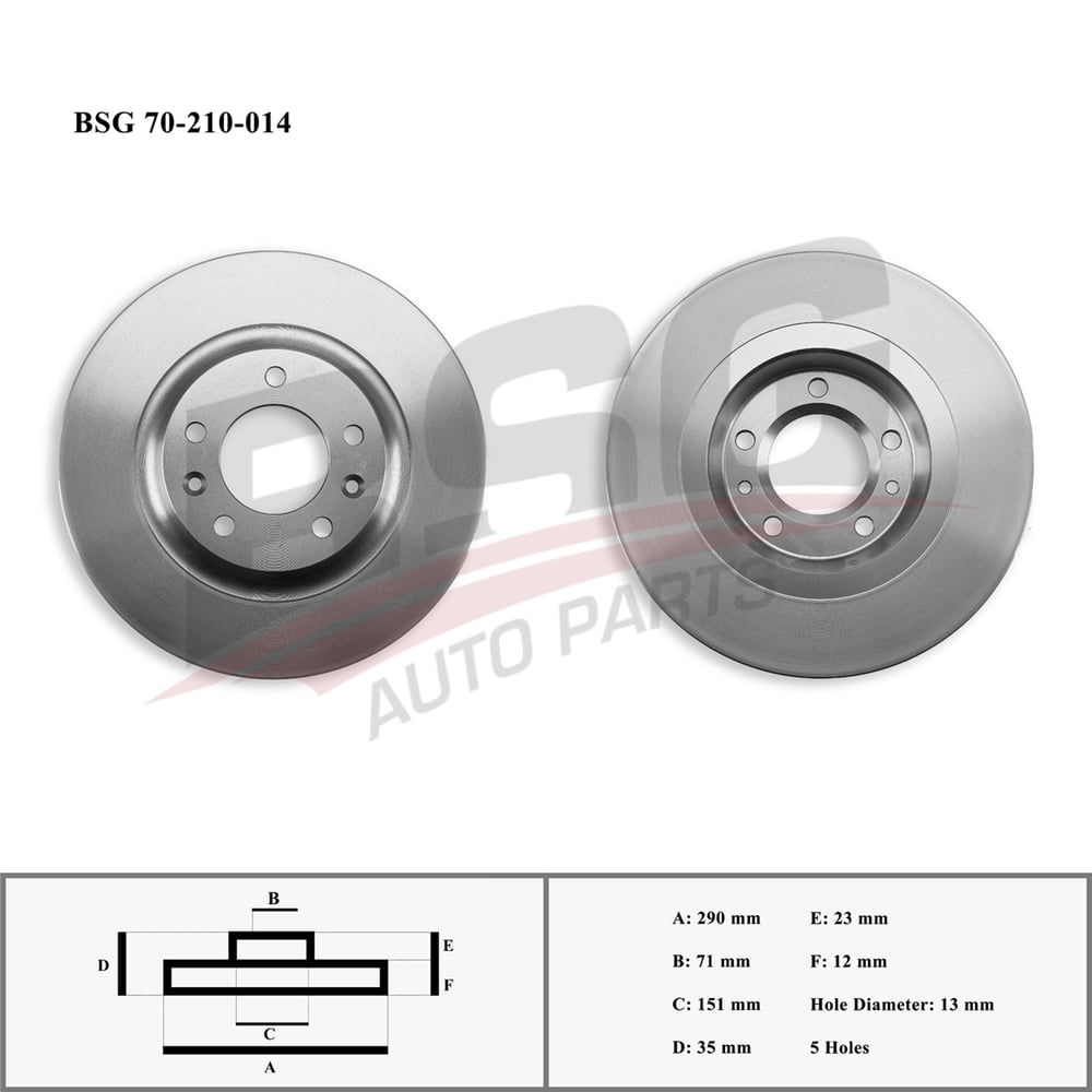 BSG 70-210-014 - Fren Diski Arka - Psa 407/c5 X7/rcz