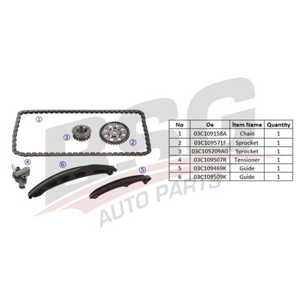 BSG 90-102-002 - Eksantrik Zincir Seti - Vw Golf5-golf6-jetta-a3-leon
