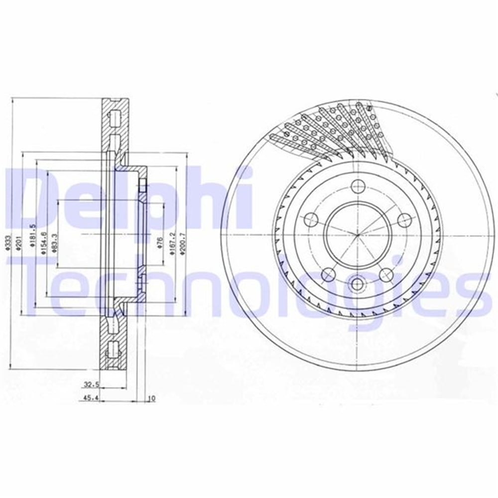 DELPHI BG9892 - Fren Diski Ön - Vw T5-t6