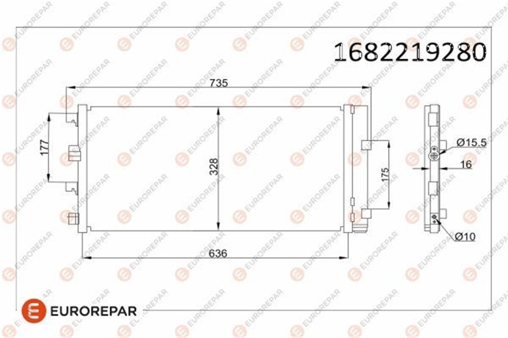 EUROREPAR 1682219280 - Klima Radyatörü - Renault Duster
