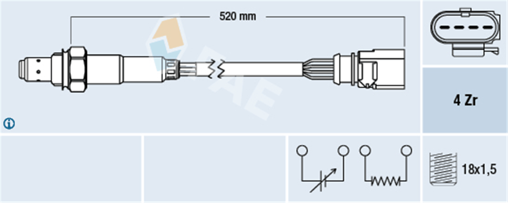 FAE 77438 - Oksijen Sensörü - Vw Golf5-golf6-polo-ibiza-fabia