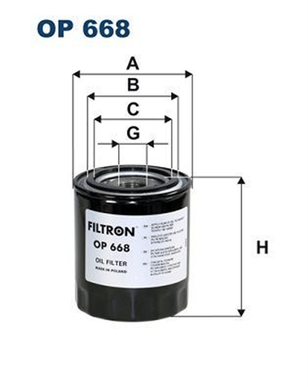 FILTRON 668 - Yag Filtresi - Av Scania 112, 113, 114, 124, 143, 144, 164, 93, 94, T