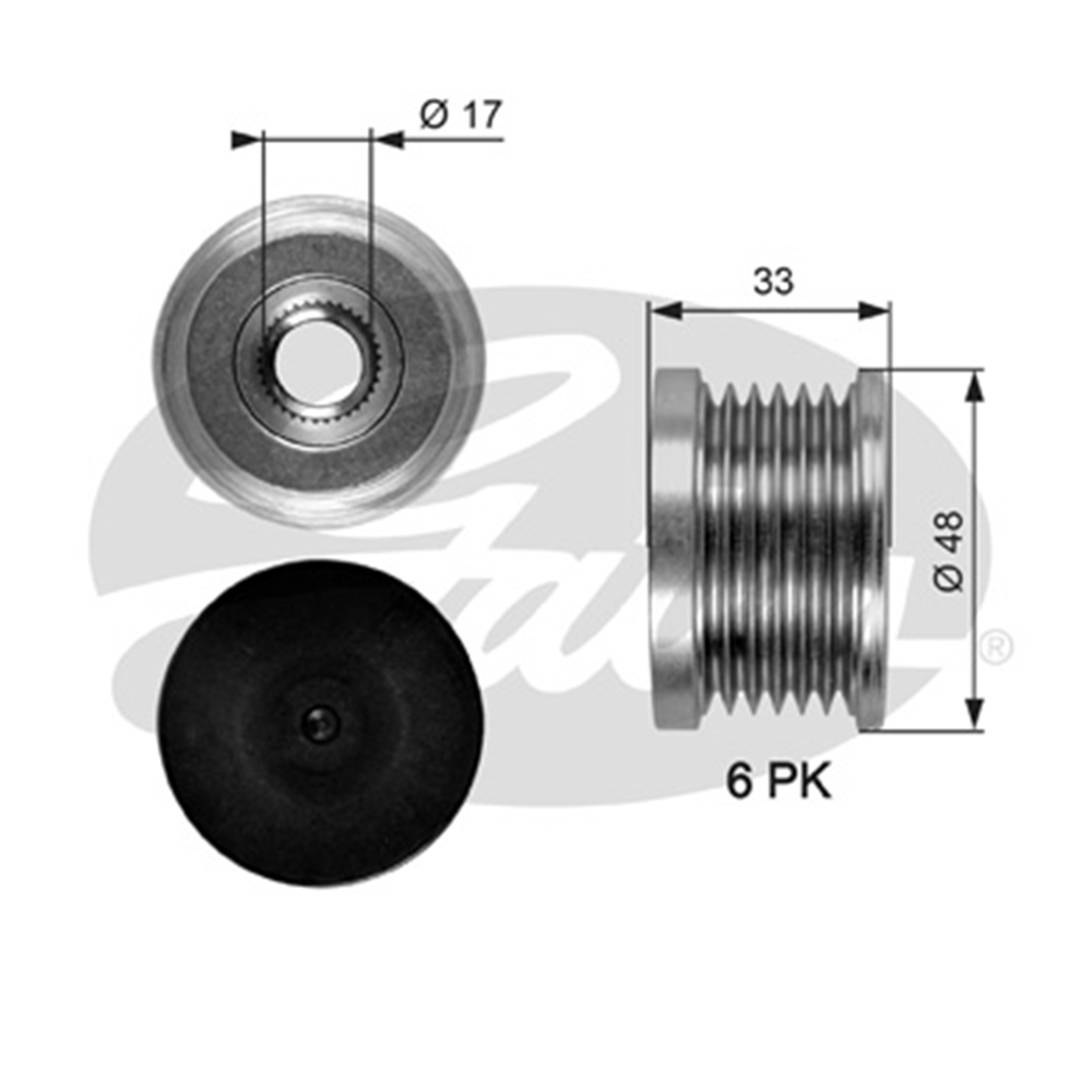 GATES OAP7054 - Alternatör Kasnagi - Bmw E46-81-87-90-91-92-93-x3