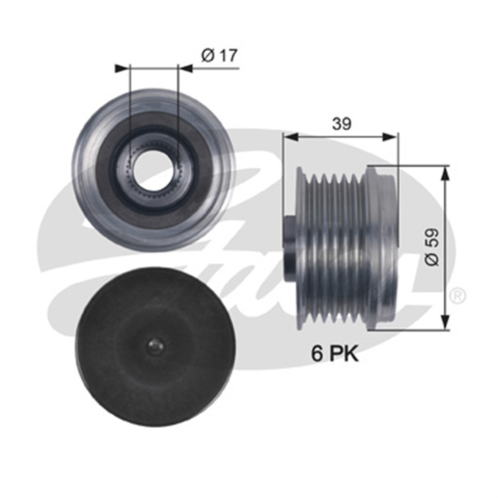 GATES OAP7113 - Alternatör Kasnagi - Fiat Linea/doblo/fiorino/punto/astra H/corsa C