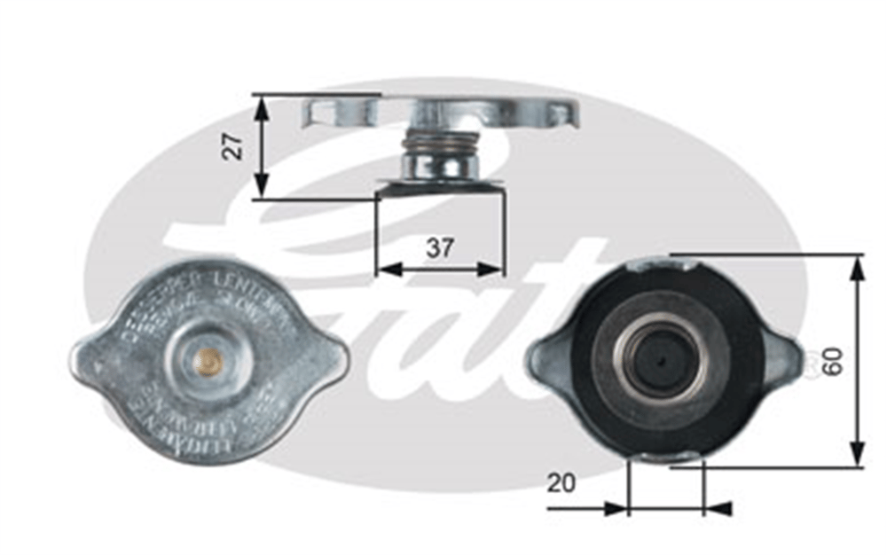 GATES RC217 - Radyatör Yedek Su Depo Kapagi - Mercedes W124-201-sprinter
