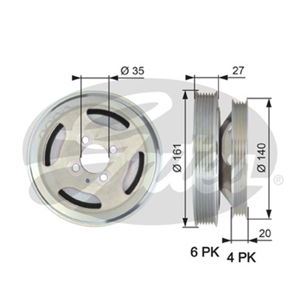 GATES TVD1075 - Krank Kasnagi - Fiat Albea-doblo-linea