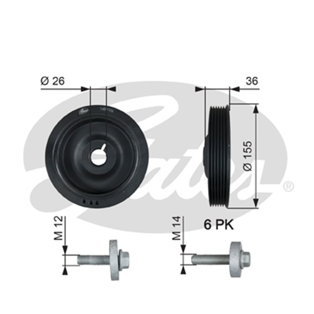 GATES TVD1126A - Krank Kasnagi - Renault Clio Ii-iii-symbol Thalia-mgn Ii-iii-fluence-kng Ii-iii-modus