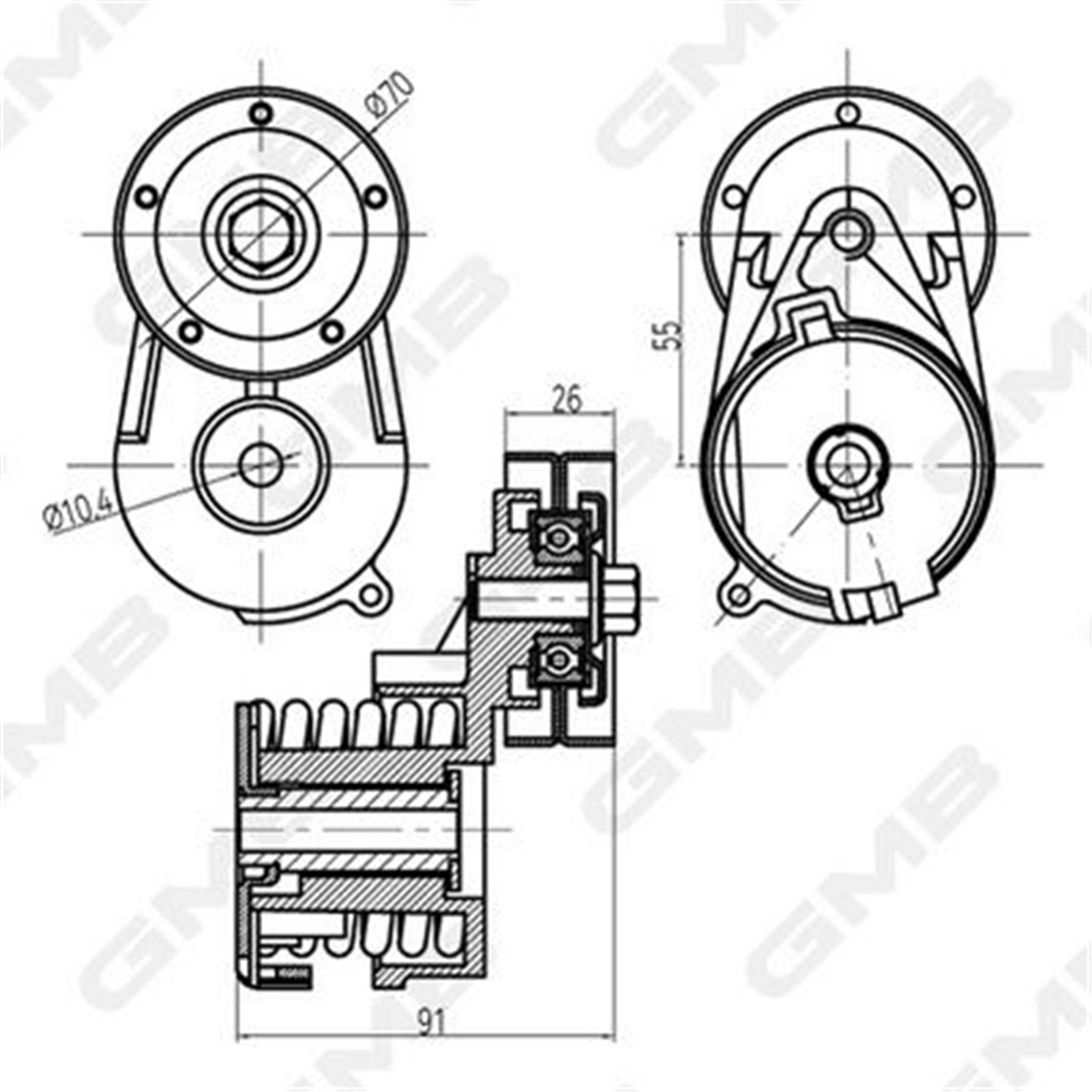 GMB GAT21540 - V Kayis Gergi Rulmani - Opel Corsa C Astra G Meriva A