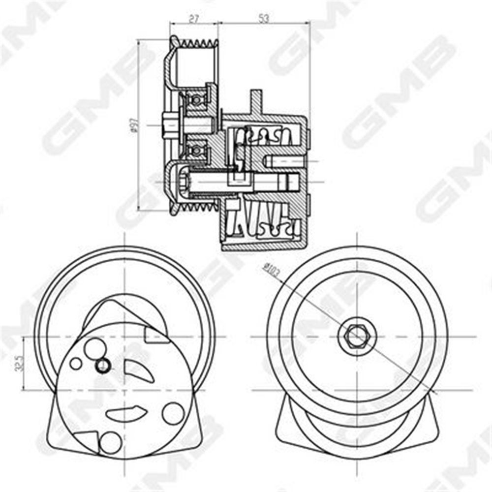 GMB GAT33250 - V Kayis Gergi Rulmani - Ford Fiesta