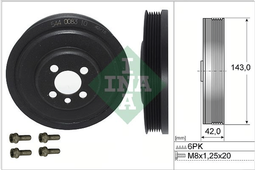 INA 20 - Krank Kasnagi - Vw Golf5-golf6-golf7-caddy-t5-passat