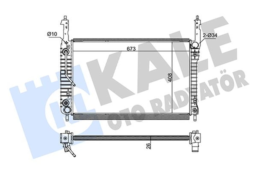 KALE 342240 - Su Radyatörü - Opel Captiva A Antara