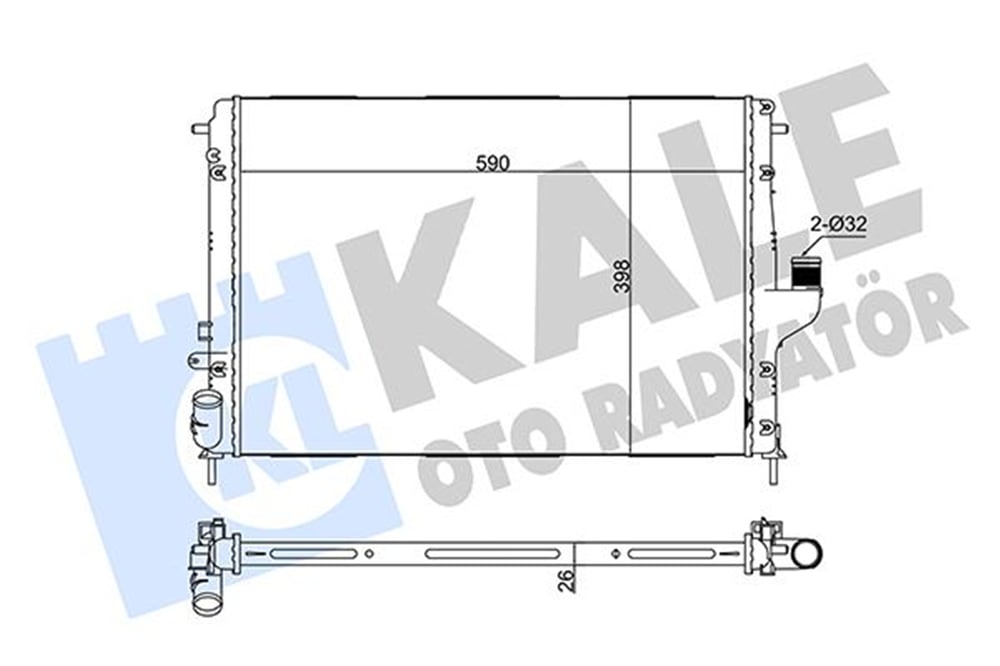 KALE 346210 - Su Radyatörü - Renault Logan/sandero/duster (k9k)