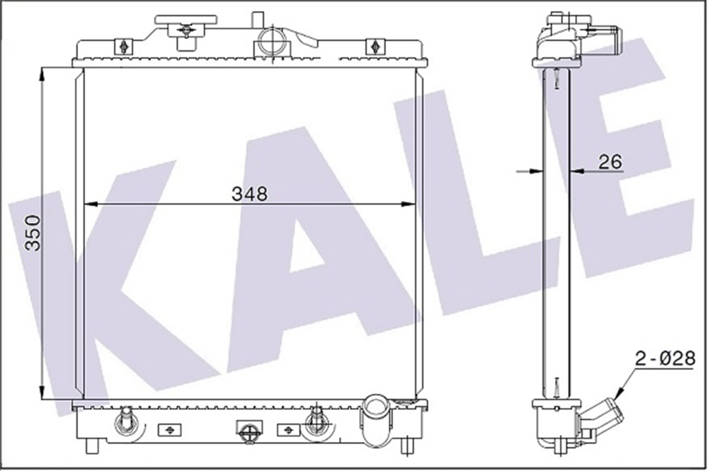 KALE 348445 - Su Radyatörü - Japon Civic (eg, Eh, Ej, Ek, El) At : Hrv (gh) At 1.6 99-05