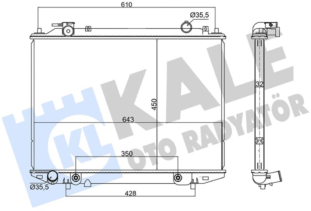 KALE 363795 - Su Radyatörü - Ford Ranger Mazda Bt-50