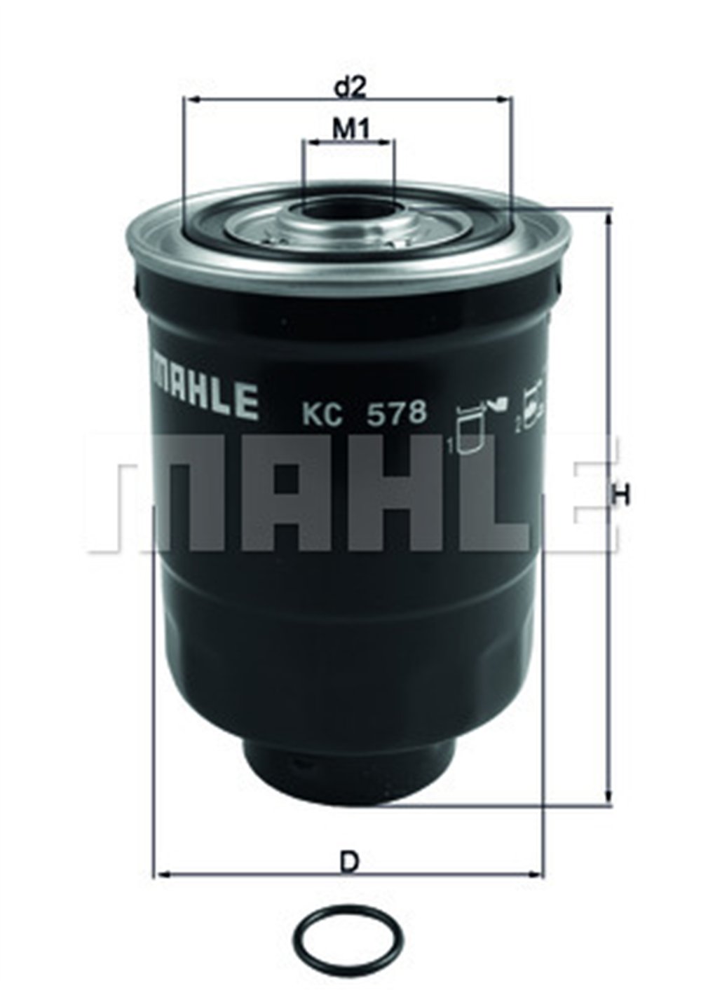 MAHLE KC578D - Yakit Filtresi - Kore Starex/h100 Min/h100 Kmy/galloper