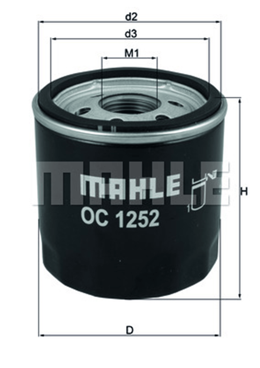 MAHLE OC1252 - Yag Filtresi - Fiat Ducato/transit V-347/48/362/63/boxer Iii